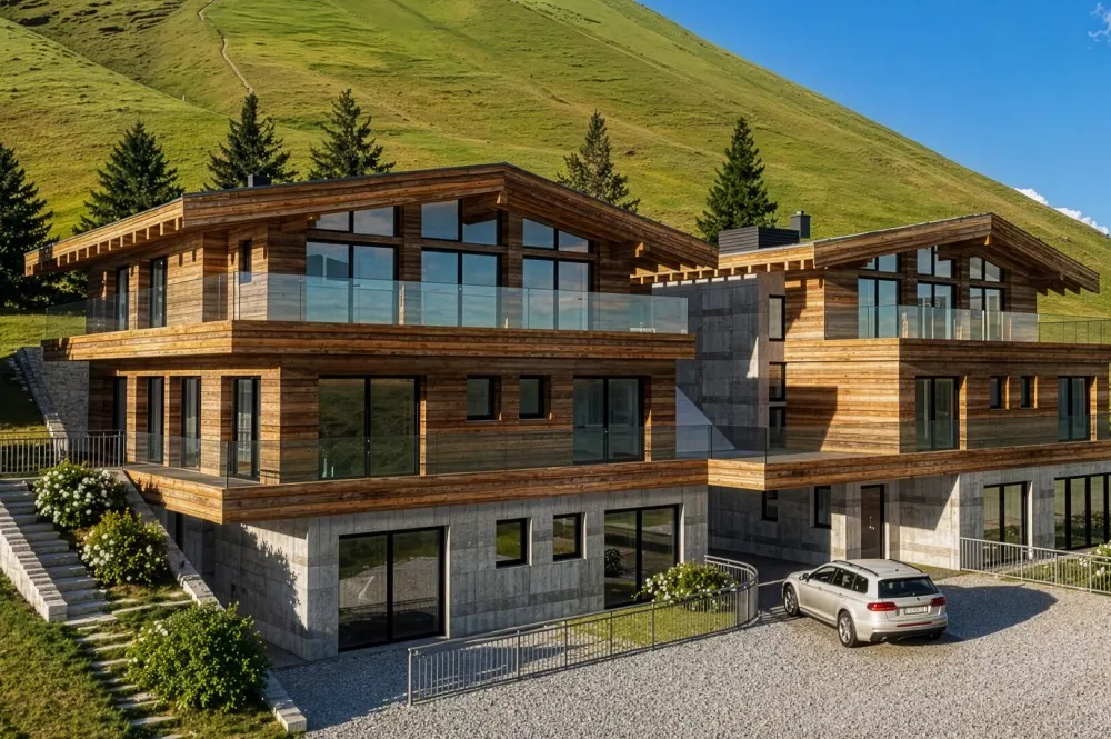 KITZIMMO-Grundstück in Toplage mit Baugenehmigung für 2 Luxusvillen kaufen - Immobilien Ellmau.