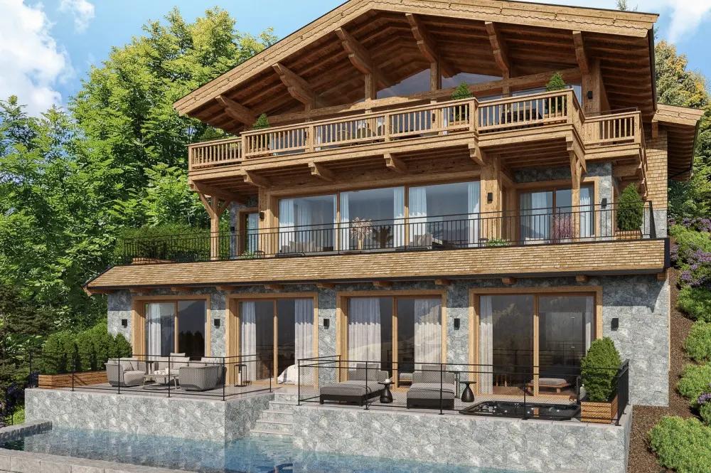KITZIMMO-Grundstück mit Baugenehmigung in einzigartiger Toplage am Lebenberg - Immobilien Kitzbühel.