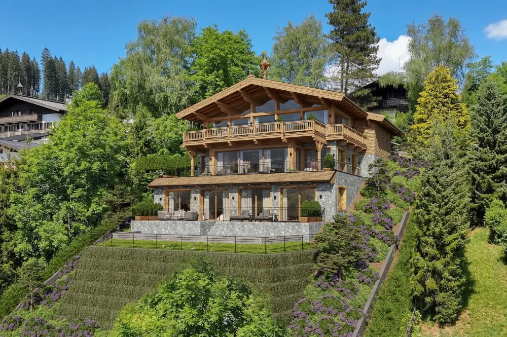 KITZIMMO-Grundstück mit Baugenehmigung in einzigartiger Toplage am Lebenberg - Immobilien Kitzbühel.