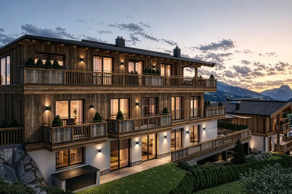 KITZIMMO-Luxuswohnungen in Top-Sonnen-Ruhelage kaufen - Immobilien Kirchberg.