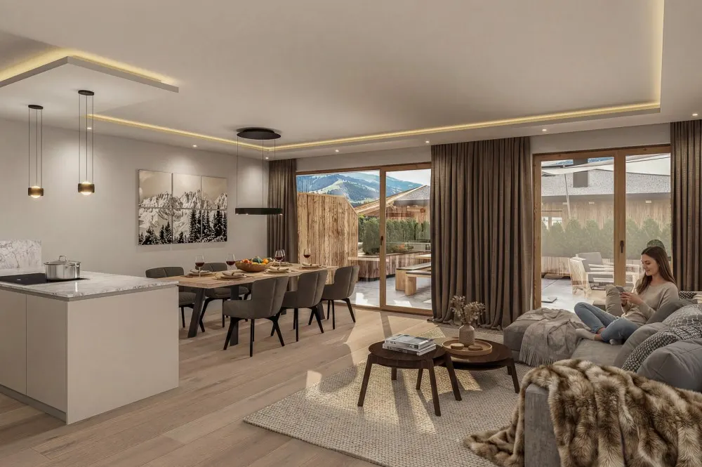KITZIMMO-Luxuswohnungen in Top-Sonnen-Ruhelage kaufen - Immobilien Kirchberg.