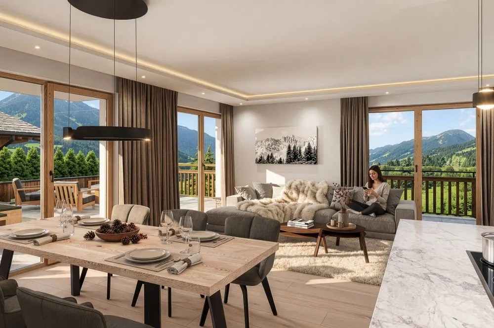 KITZIMMO-Luxuswohnungen in Top-Sonnen-Ruhelage kaufen - Immobilien Kirchberg.