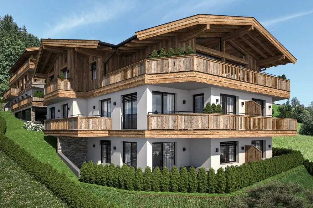 KITZIMMO-Luxuswohnungen in Top-Sonnen-Ruhelage kaufen - Immobilien Kirchberg.