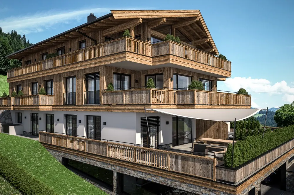 KITZIMMO-Luxuswohnungen in Top-Sonnen-Ruhelage kaufen - Immobilien Kirchberg.