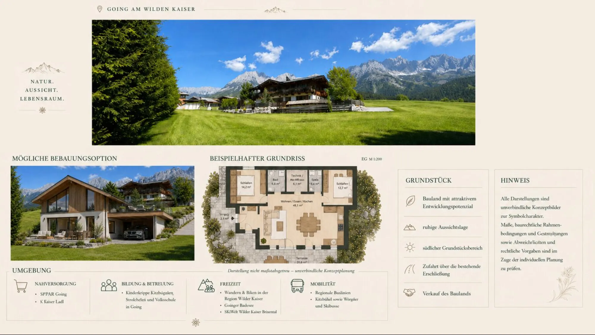 KITZIMMO-Baugrundstück in Toplage mit Kaiserblick kaufen - Immobilien Going.