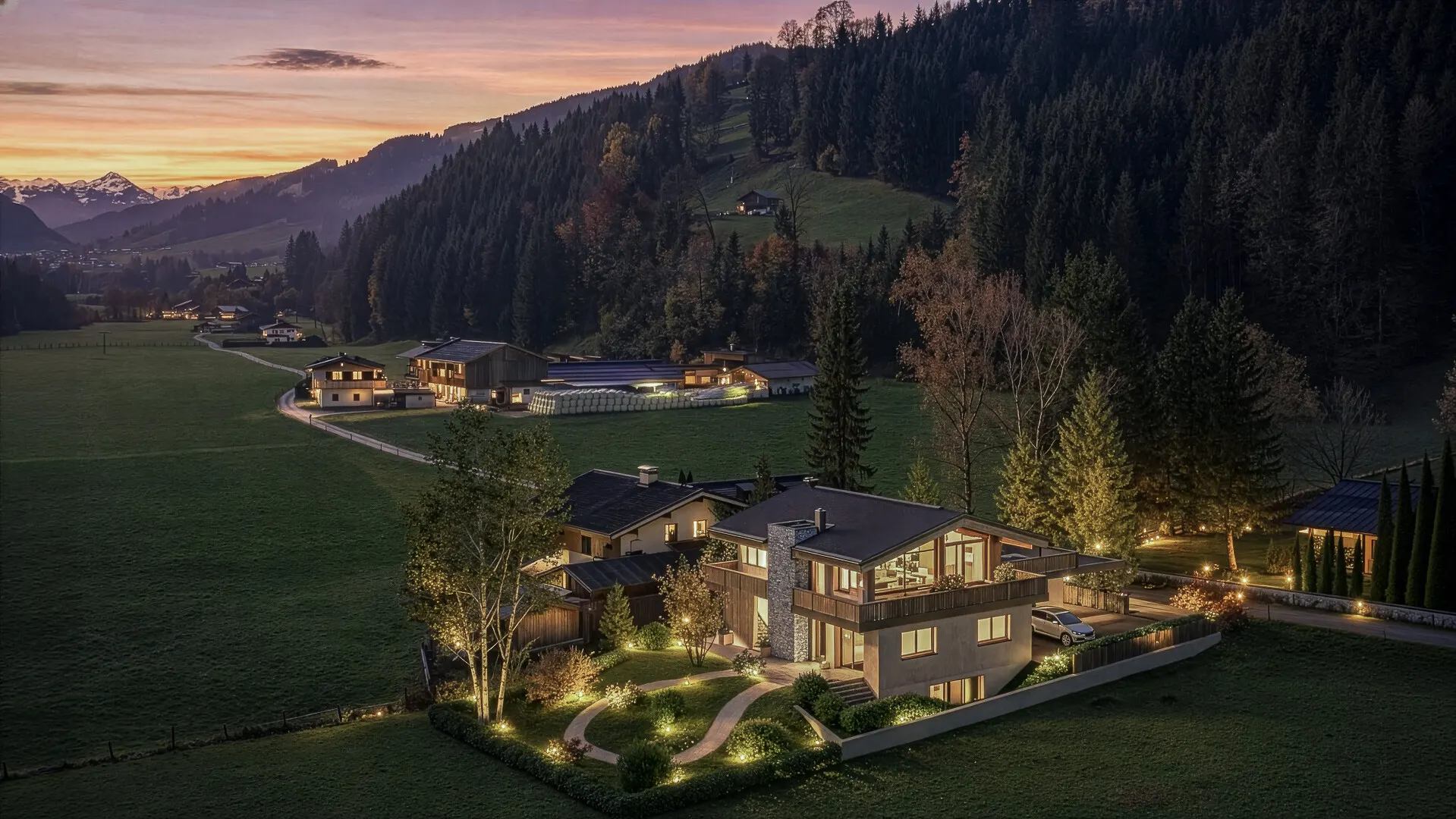 KITZIMMO-Neubauvilla in sonniger Ruhelage mit Bergblick - Immobilien Aurach.