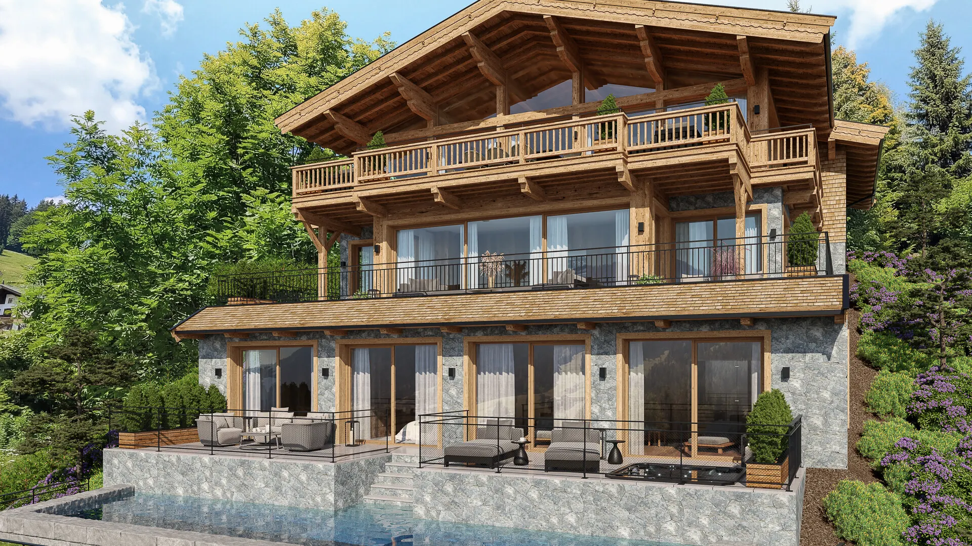 KITZIMMO-Grundstück mit Baugenehmigung in einzigartiger Toplage am Lebenberg - Immobilien Kitzbühel.