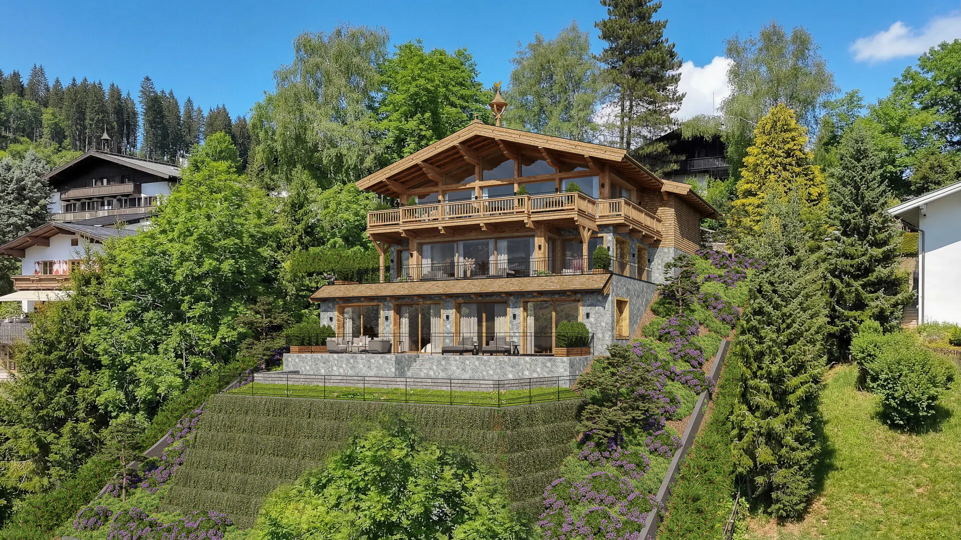 KITZIMMO-Grundstück mit Baugenehmigung in einzigartiger Toplage am Lebenberg - Immobilien Kitzbühel.