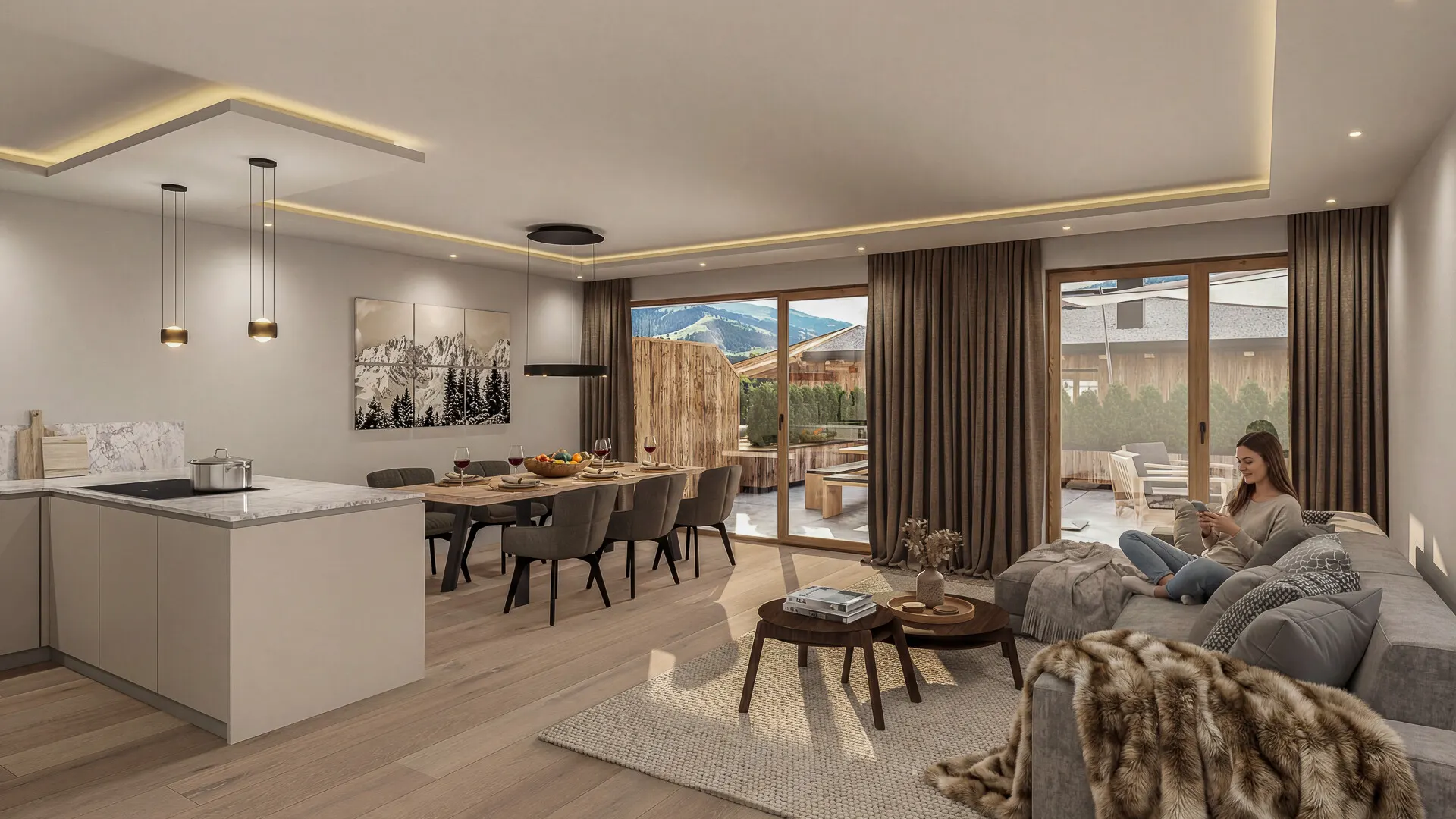 KITZIMMO-Luxuswohnungen in Top-Sonnen-Ruhelage kaufen - Immobilien Kirchberg.