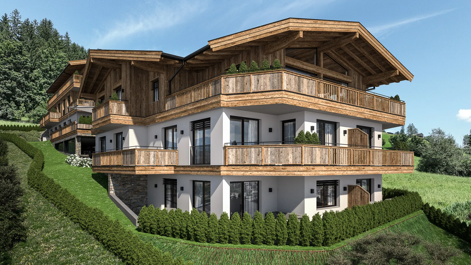 KITZIMMO-Luxuswohnungen in Top-Sonnen-Ruhelage kaufen - Immobilien Kirchberg.