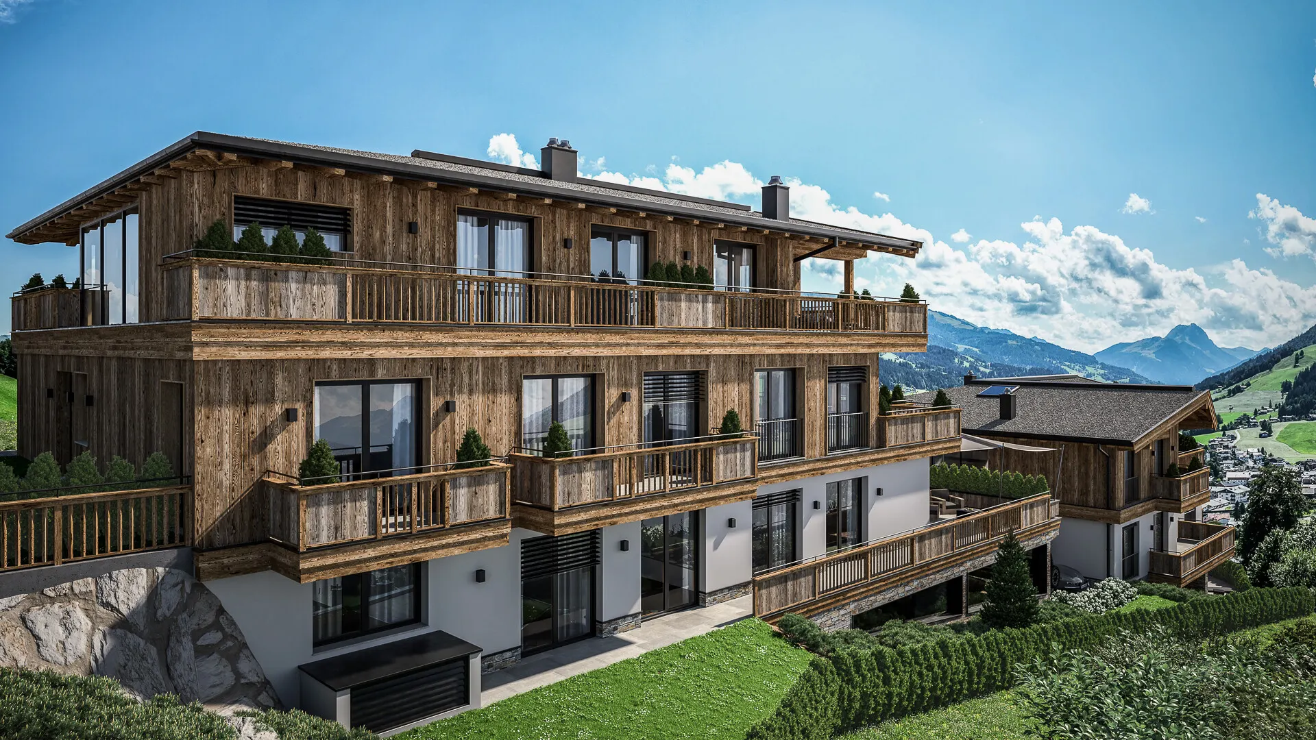 KITZIMMO-Luxuswohnungen in Top-Sonnen-Ruhelage kaufen - Immobilien Kirchberg.