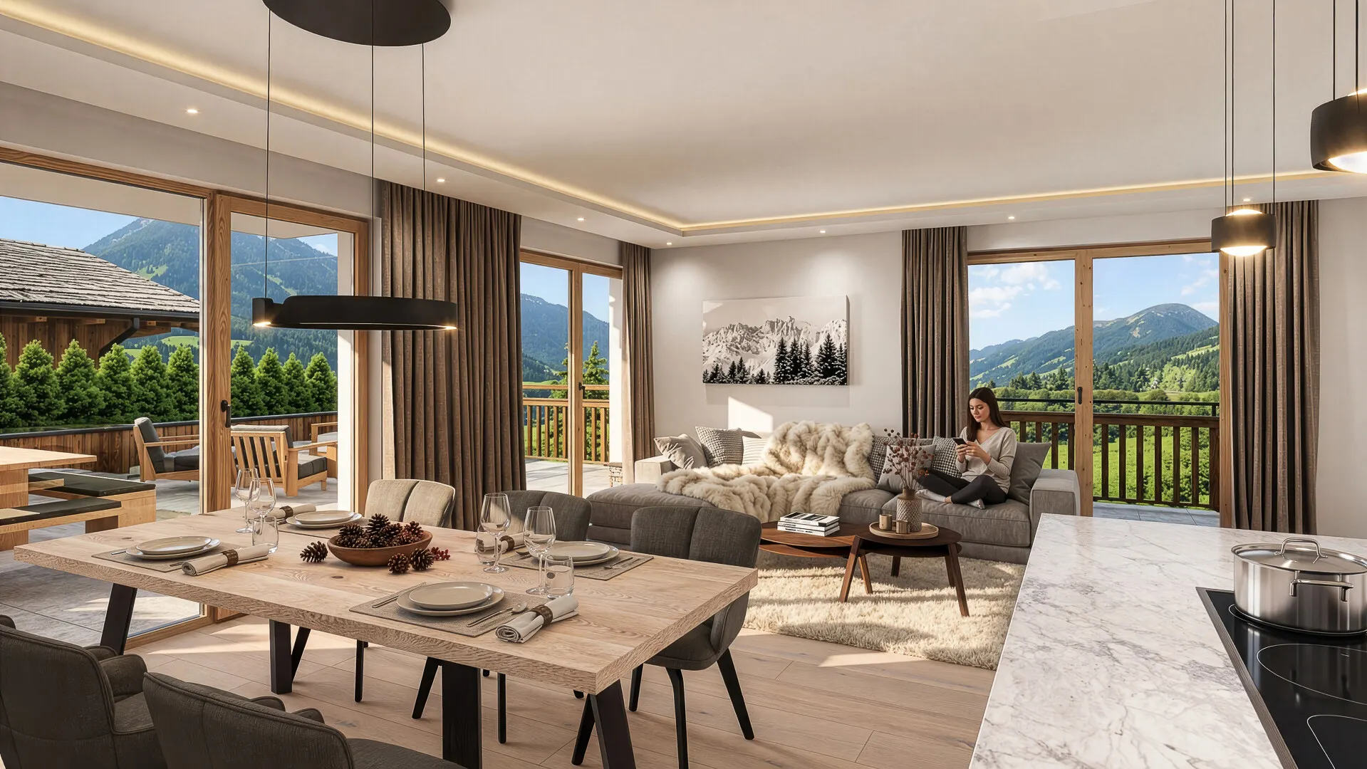 KITZIMMO-Luxuswohnungen in Top-Sonnen-Ruhelage kaufen - Immobilien Kirchberg.