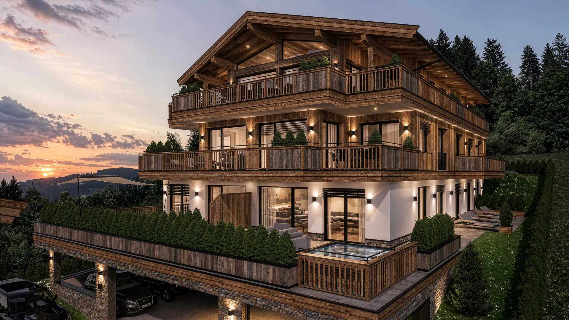 KITZIMMO-Luxuswohnungen in Top-Sonnen-Ruhelage kaufen - Immobilien Kirchberg.
