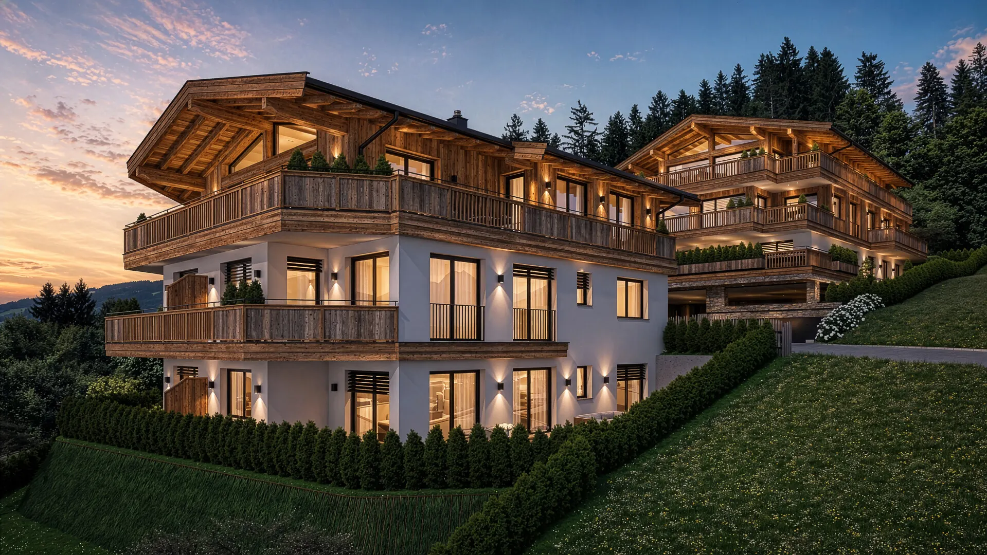 KITZIMMO-Luxuswohnungen in Top-Sonnen-Ruhelage kaufen - Immobilien Kirchberg.